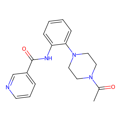 N-[2-(4-acetylpiperazin-1-yl)phenyl]pyridine-3-carboxamide structure
