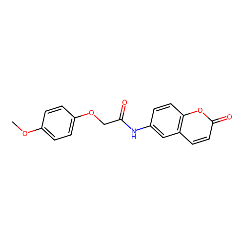 2-(4-methoxyphenoxy)-N-(2-oxochromen-6-yl)acetamide structure