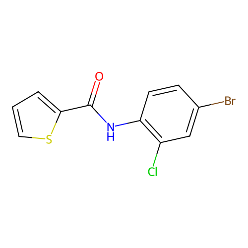 N-(4-bromo-2-chlorophenyl)thiophene-2-carboxamide structure