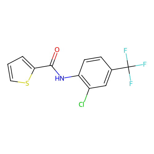 N-[2-chloro-4-(trifluoromethyl)phenyl]thiophene-2-carboxamide structure