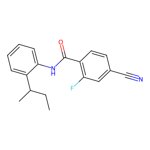 N-(2-sec-butylphenyl)-4-cyano-2-fluorobenzamide structure