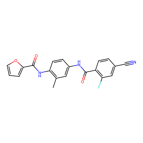 N-[4-[(4-cyano-2-fluorobenzoyl)amino]-2-methylphenyl]furan-2-carboxamide structure