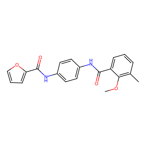 N-[4-[(2-methoxy-3-methylbenzoyl)amino]phenyl]furan-2-carboxamide structure