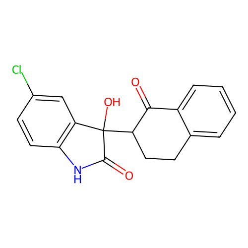 5-chloro-3-hydroxy-3-(1-oxo-3,4-dihydro-2H-naphthalen-2-yl)-1H-indol-2-one structure