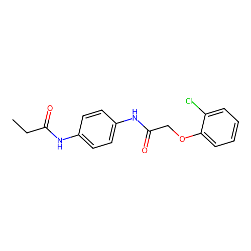 N-(4-{[2-(2-chlorophenoxy)acetyl]amino}phenyl)propanamide structure