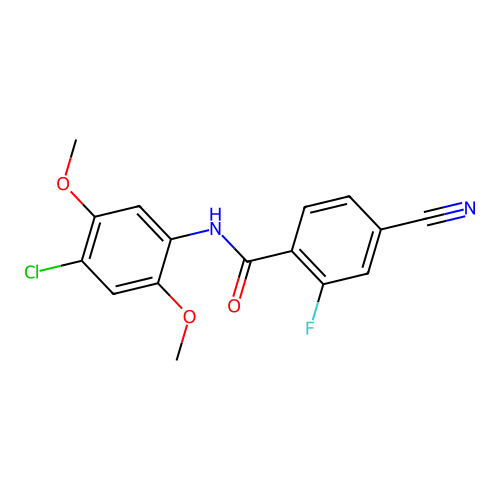N-(4-chloro-2,5-dimethoxyphenyl)-4-cyano-2-fluorobenzamide structure