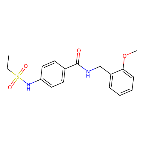 4-(ethylsulfonylamino)-N-[(2-methoxyphenyl)methyl]benzamide structure