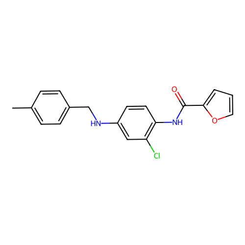 N-{2-chloro-4-[(4-methylbenzyl)amino]phenyl}-2-furamide structure