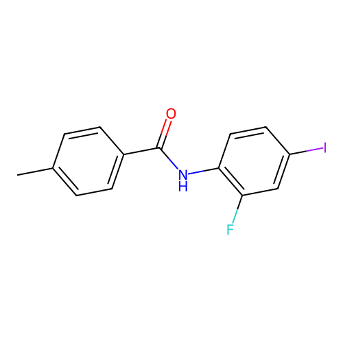 N-(2-fluoro-4-iodophenyl)-4-methylbenzamide structure