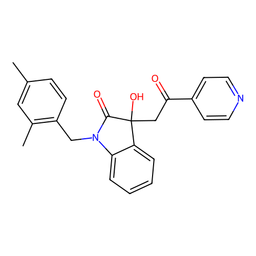 1-(2,4-dimethylbenzyl)-3-hydroxy-3-[2-oxo-2-(pyridin-4-yl)ethyl]-1,3-dihydro-2H-indol-2-one structure