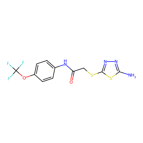 2-[(5-amino-1,3,4-thiadiazol-2-yl)sulfanyl]-N-[4-(trifluoromethoxy)phenyl]acetamide structure