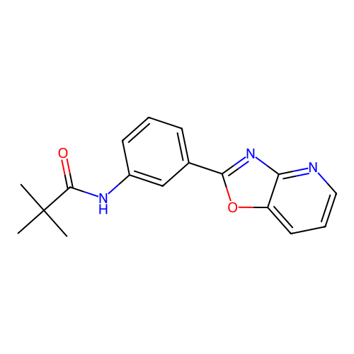 2,2-dimethyl-N-[3-([1,3]oxazolo[4,5-b]pyridin-2-yl)phenyl]propanamide structure
