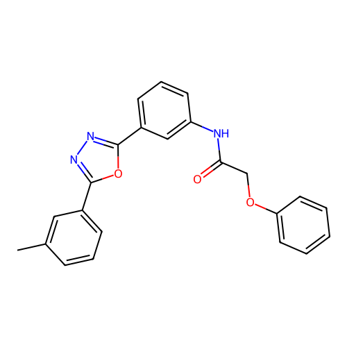 N-[3-[5-(3-methylphenyl)-1,3,4-oxadiazol-2-yl]phenyl]-2-phenoxyacetamide structure