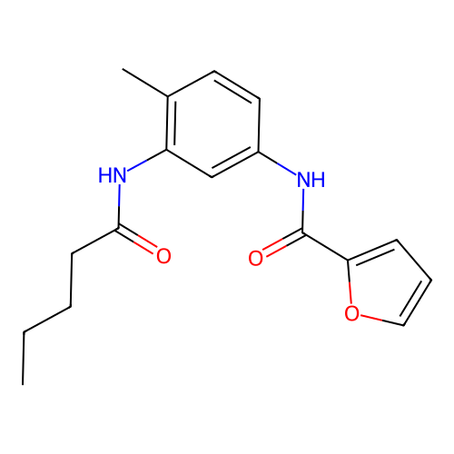 N-[4-methyl-3-(pentanoylamino)phenyl]-2-furamide structure