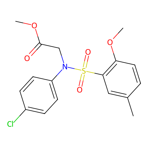 methyl 2-(4-chloro-N-(2-methoxy-5-methylphenyl)sulfonylanilino)acetate structure