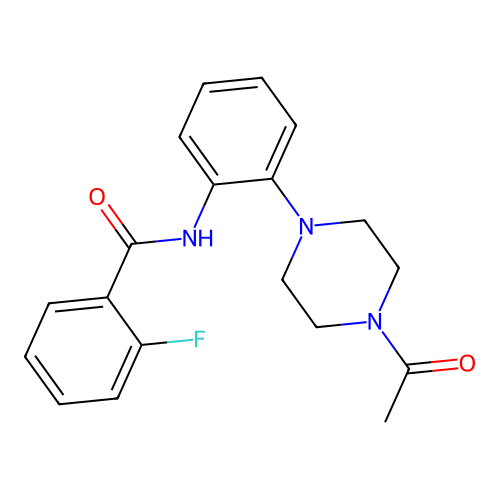 N-[2-(4-acetylpiperazin-1-yl)phenyl]-2-fluorobenzamide structure