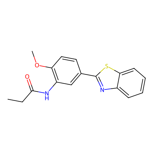 N-[5-(1,3-benzothiazol-2-yl)-2-methoxyphenyl]propanamide structure
