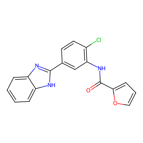 N-[5-(1H-benzimidazol-2-yl)-2-chlorophenyl]furan-2-carboxamide structure
