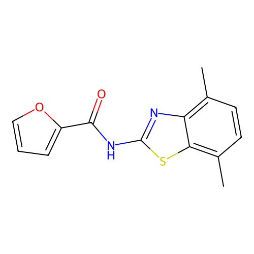 N-(4,7-dimethyl-1,3-benzothiazol-2-yl)furan-2-carboxamide structure