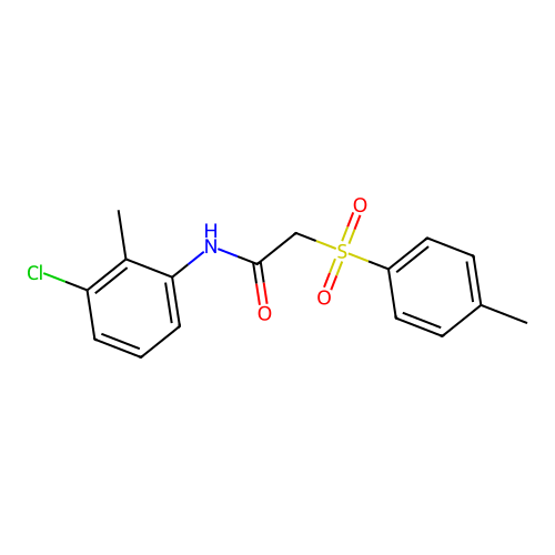 N-(3-chloro-2-methylphenyl)-2-(4-methylphenyl)sulfonylacetamide structure
