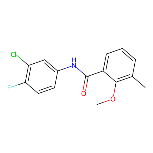 N-(3-chloro-4-fluorophenyl)-2-methoxy-3-methylbenzamide structure