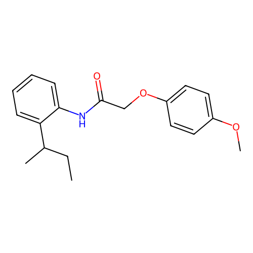 N-(2-sec-butylphenyl)-2-(4-methoxyphenoxy)acetamide structure