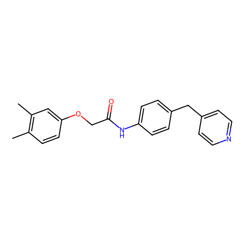 2-(3,4-dimethylphenoxy)-N-[4-(pyridin-4-ylmethyl)phenyl]acetamide structure