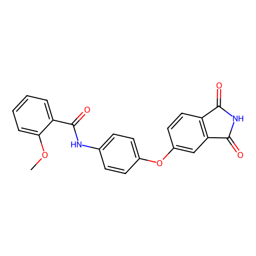 N-[4-(1,3-dioxoisoindol-5-yl)oxyphenyl]-2-methoxybenzamide structure