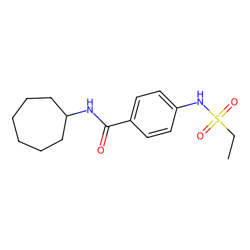 N-cycloheptyl-4-(ethylsulfonylamino)benzamide structure