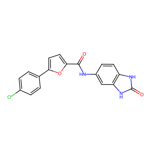 5-(4-chlorophenyl)-N-(2-oxo-2,3-dihydro-1H-benzimidazol-5-yl)furan-2-carboxamide structure