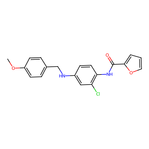 N-{2-chloro-4-[(4-methoxybenzyl)amino]phenyl}-2-furamide structure