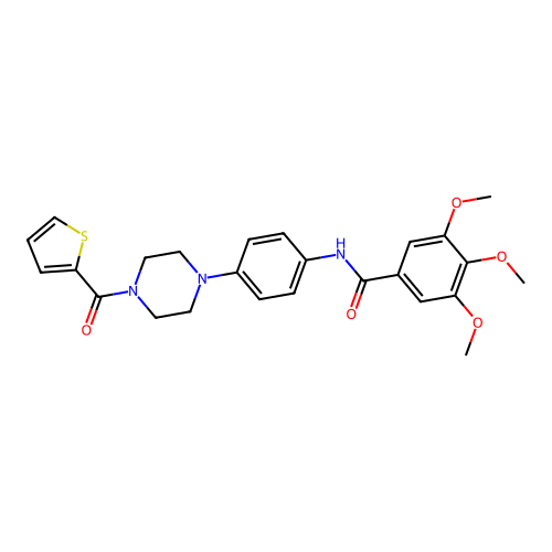 3,4,5-trimethoxy-N-[4-[4-(thiophene-2-carbonyl)piperazin-1-yl]phenyl]benzamide structure