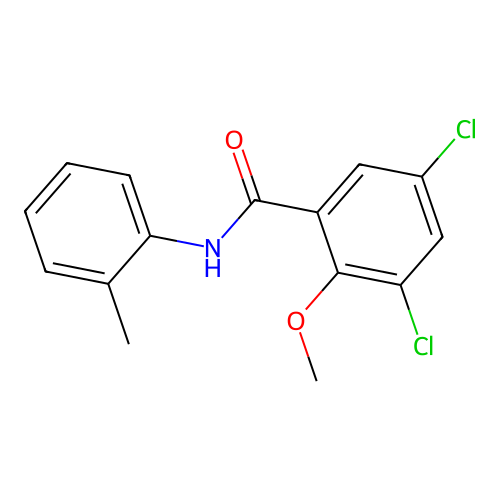 3,5-dichloro-2-methoxy-N-(2-methylphenyl)benzamide structure