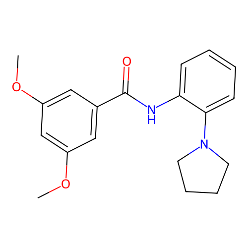 3,5-dimethoxy-N-(2-pyrrolidin-1-ylphenyl)benzamide structure