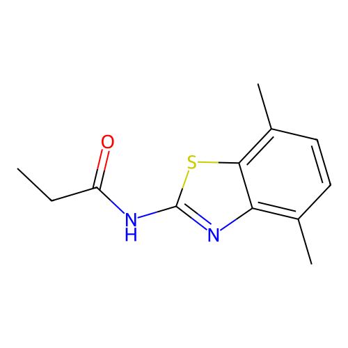 N-(4,7-dimethyl-1,3-benzothiazol-2-yl)propanamide structure
