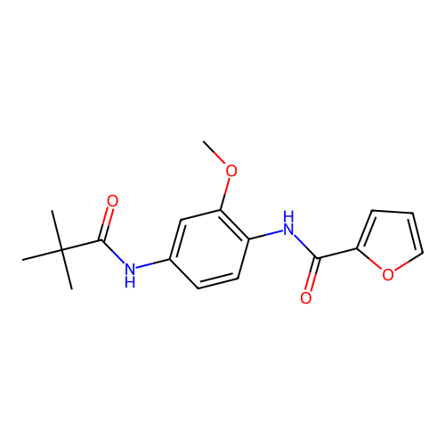 N-[4-(2,2-dimethylpropanoylamino)-2-methoxyphenyl]furan-2-carboxamide structure
