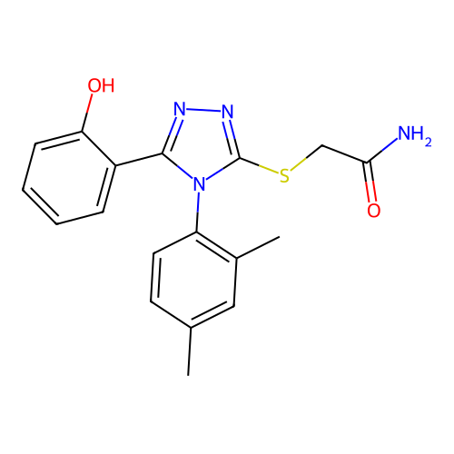 2-{[4-(2,4-dimethylphenyl)-5-(2-hydroxyphenyl)-4H-1,2,4-triazol-3-yl]sulfanyl}acetamide structure