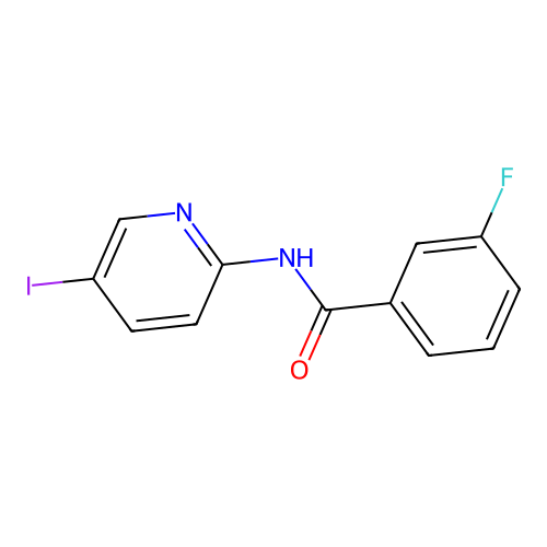 3-fluoro-N-(5-iodopyridin-2-yl)benzamide structure
