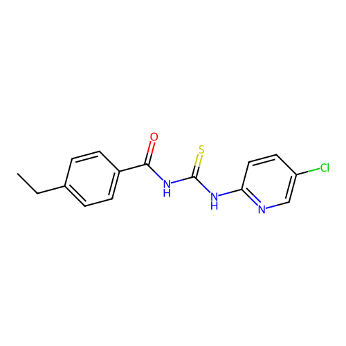 N-(5-chloro-2-pyridinyl)-N'-(4-ethylbenzoyl)thiourea structure