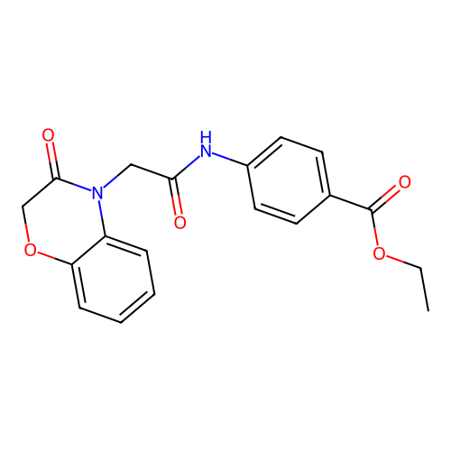 Ethyl 4-[[2-(3-oxo-1,4-benzoxazin-4-yl)acetyl]amino]benzoate structure