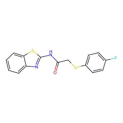 N-(benzo[d]thiazol-2-yl)-2-((4-fluorophenyl)thio)acetamide structure