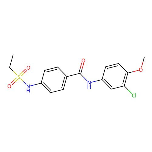 N-(3-chloro-4-methoxyphenyl)-4-(ethylsulfonylamino)benzamide structure