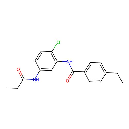 N-[2-chloro-5-(propanoylamino)phenyl]-4-ethylbenzamide structure
