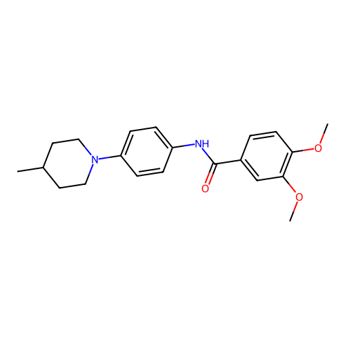 3,4-dimethoxy-N-[4-(4-methylpiperidin-1-yl)phenyl]benzamide structure