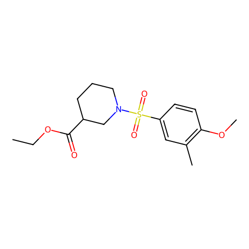 Ethyl 1-(4-methoxy-3-methylphenyl)sulfonylpiperidine-3-carboxylate structure