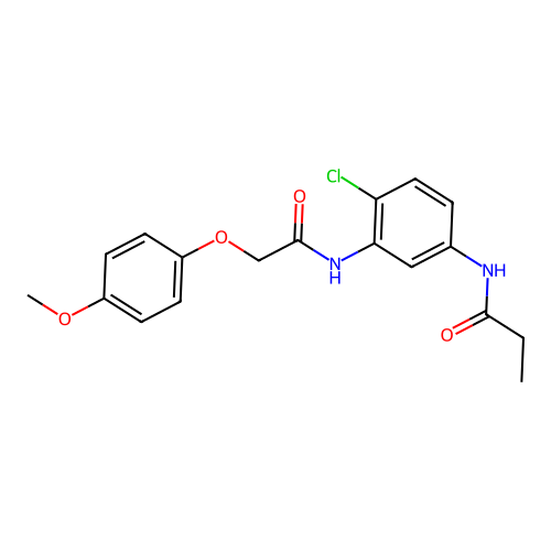 N-(4-chloro-3-{[(4-methoxyphenoxy)acetyl]amino}phenyl)propanamide structure