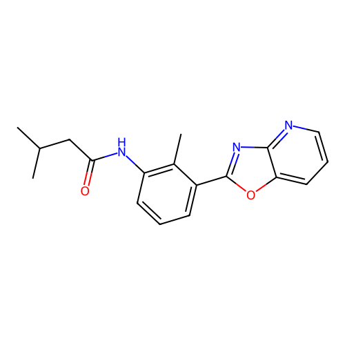 3-methyl-N-[2-methyl-3-([1,3]oxazolo[4,5-b]pyridin-2-yl)phenyl]butanamide structure