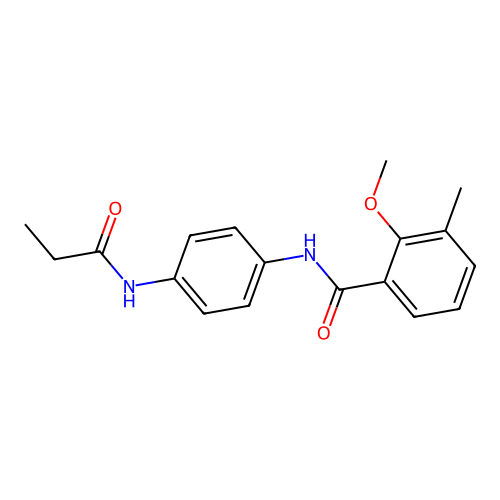 2-methoxy-3-methyl-N-[4-(propanoylamino)phenyl]benzamide structure