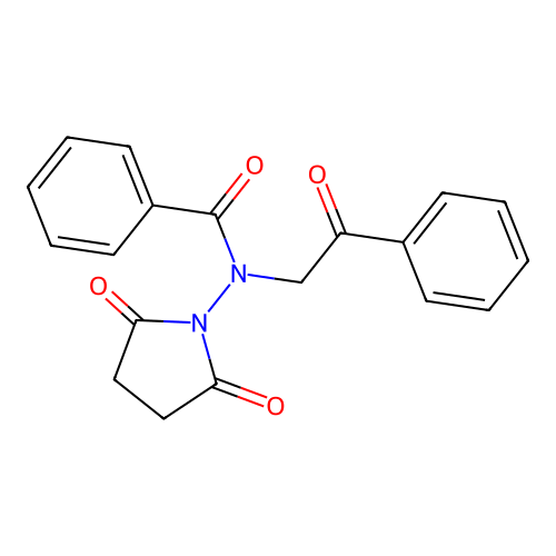 N-(2,5-dioxopyrrolidin-1-yl)-N-phenacylbenzamide structure