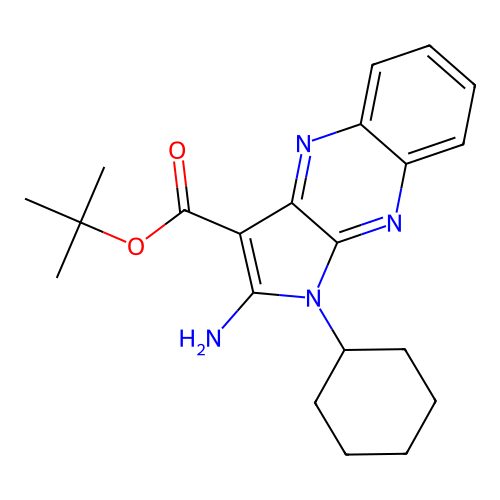 tert-butyl 2-amino-1-cyclohexyl-1H-pyrrolo[2,3-b]quinoxaline-3-carboxylate structure